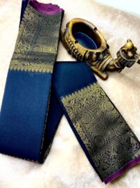 Black Cotton saree with Square Zari motif