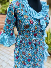 Laila Blue floral frill dress
